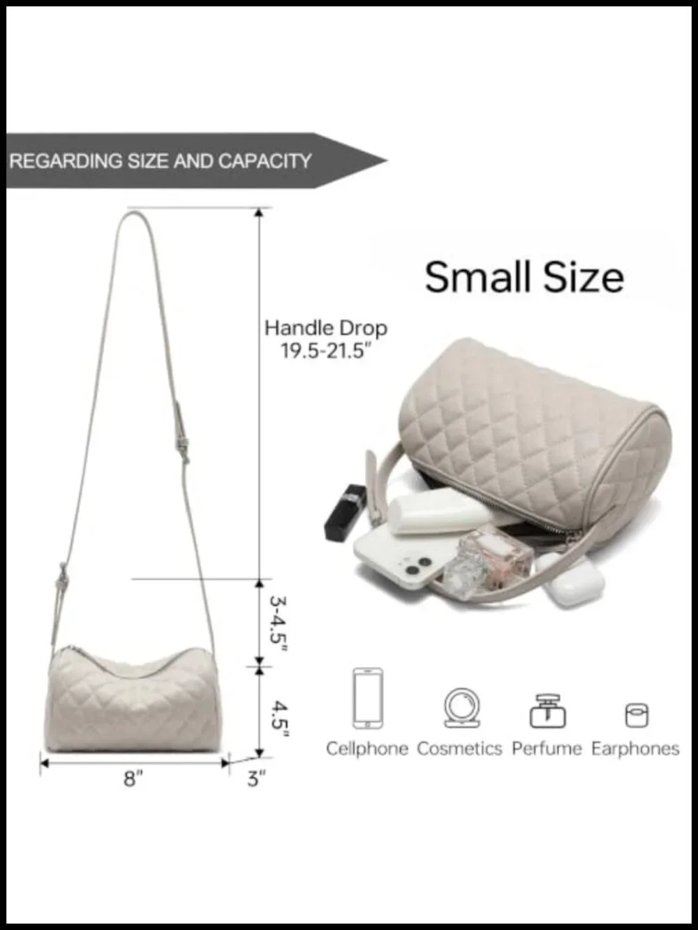 Barrel Crossbody Hobo Purse with Adjustable Strap Womens Handbag
